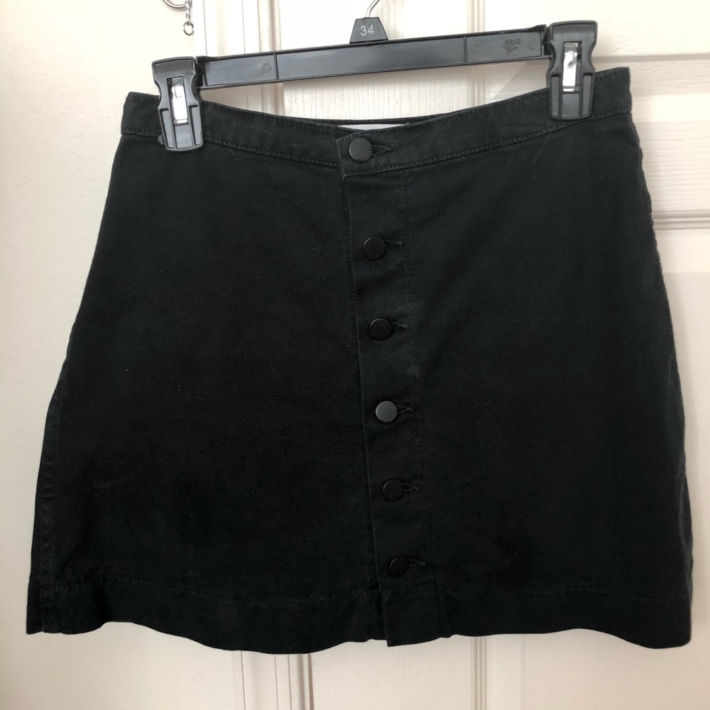 American Apparel denim button up mini skirt black